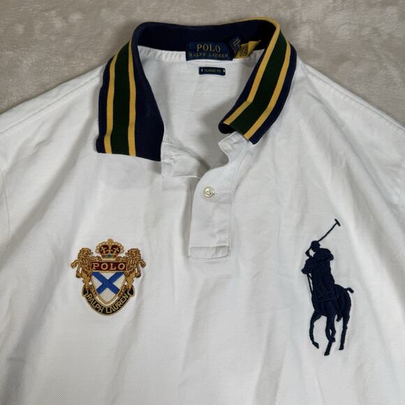 Polo Ralph Lauren Gold Metallic Big Pony Crest Logo Shirt Classic Men’s Size XL - Picture 2 of 7